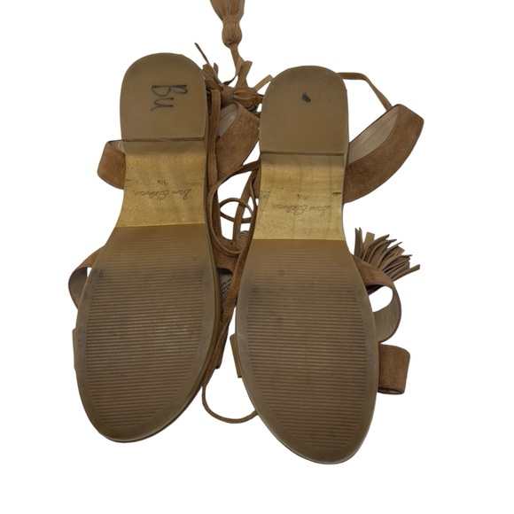 Sam Edelman Jenna Sandal Tab Suede Platform Ankle Wrap Wood Womens Size 9 1/2 M - Picture 4 of 5